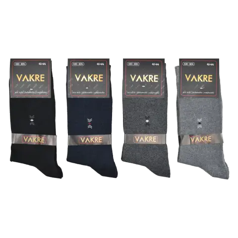 Vakre 9014-42 (41-44) Erkek Penye Likralı Çorap 12'li