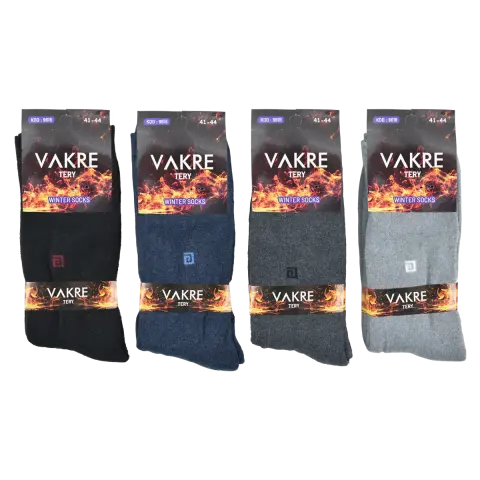 Vakre 9618-19 (41-44) Erkek Penye Havlu Kışlık Çorap 12'li