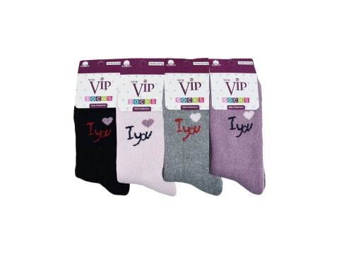 Vip01 (3-12 Yaş) Kışlık Havlu Kız Erkek Çocuk Çorap 12'li