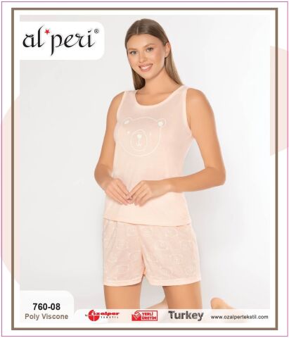 Alperi 760-08 (M-L-XL-XXL) Bayan Şortlu Takım 4'lü