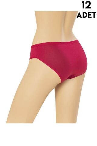 Dondeza 363 (XL Beden) Düz Viskon Bayan Bikini 12'li