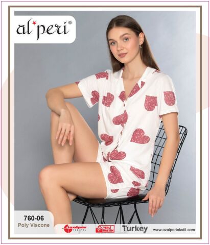 Alperi 760-06 (M-L-XL-XXL) Bayan Şortlu Takım 4'lü
