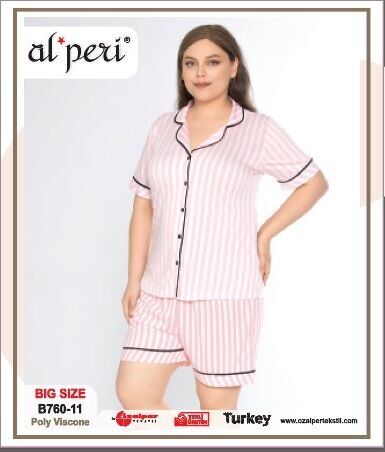 Alperi B760-11 (3XL-4XL-5XL-6XL) Bayan Şortlu Takım 4'lü