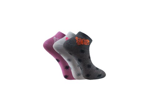 XGRİ POLO (B-E-7-3) 3'lü Bayan Penye Patik 12'li