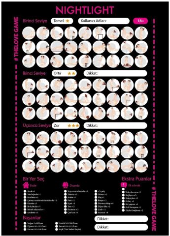 NIGHTLIGHT 003 Erotik Kazı Kazan Görev Kartı