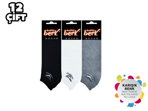 İbrahim Berk 11-30 Erkek Likralı Patik Çorap 12'li