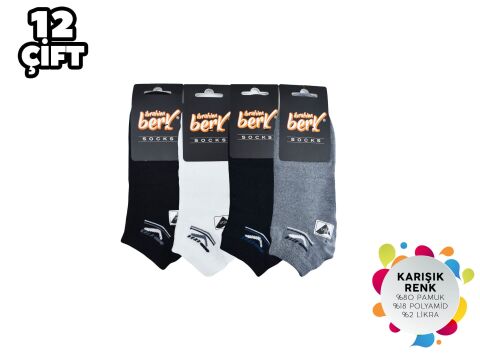 İbrahim Berk 11-30 Erkek Likralı Patik Çorap 12'li