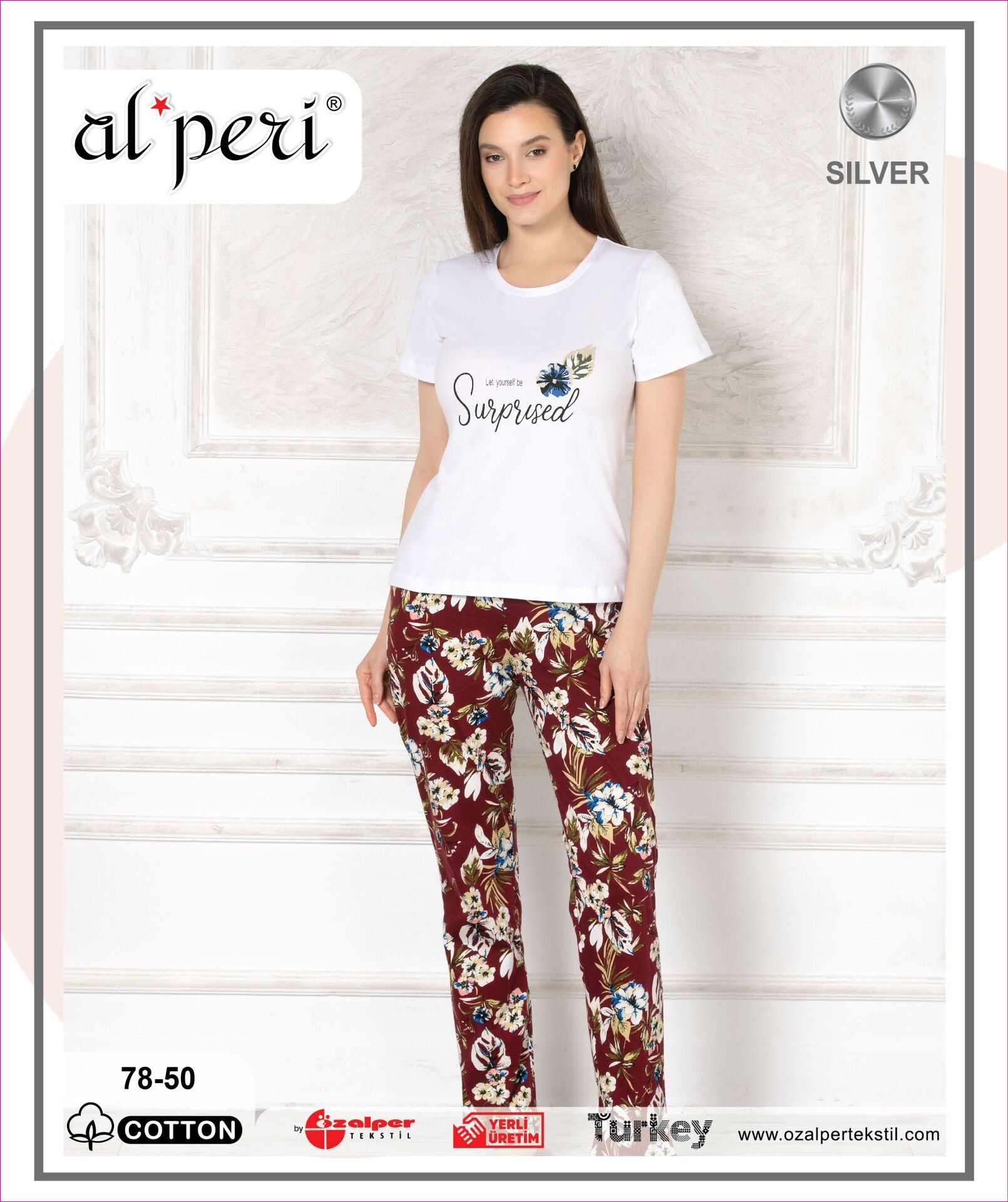 Alperi 78-50 (M-L-XL-XXL) Bayan Kısa Kollu Pijama Takım 4'lü