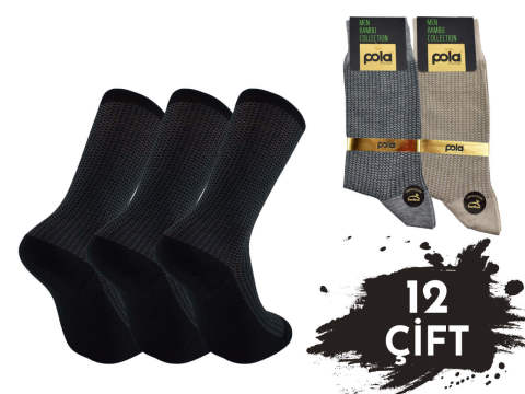 Pola 1607 Yazlık Likralı Erkek Bambu Çorap 12'li