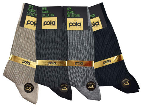 Pola 1607 Yazlık Likralı Erkek Bambu Çorap 12'li