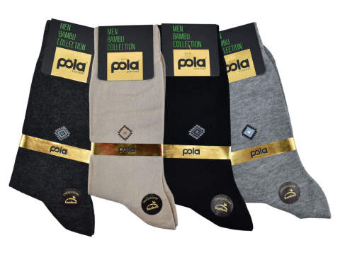 Pola 1604 Yazlık Likralı Erkek Bambu Çorap 12'li