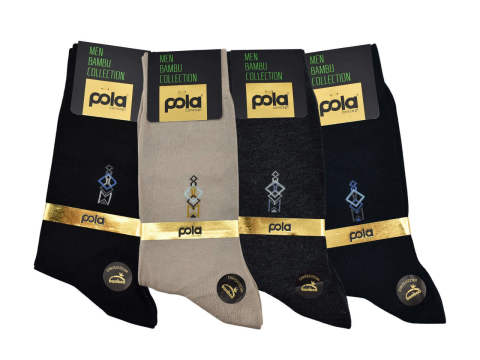 Pola 1602 Yazlık Likralı Erkek Bambu Çorap 12'li
