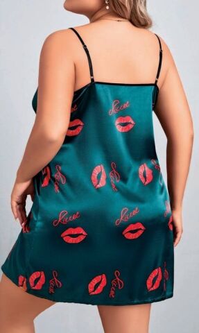 NIGHTLIGHT 3653 Battal Beden Saten Gecelik