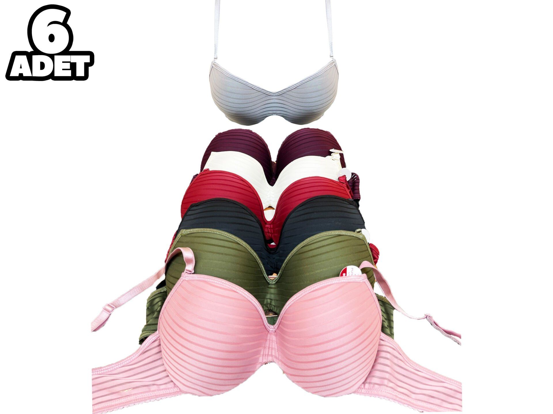 Aysemin 5101 B Cup Balenli Destekli Bayan Sütyen 6'lı