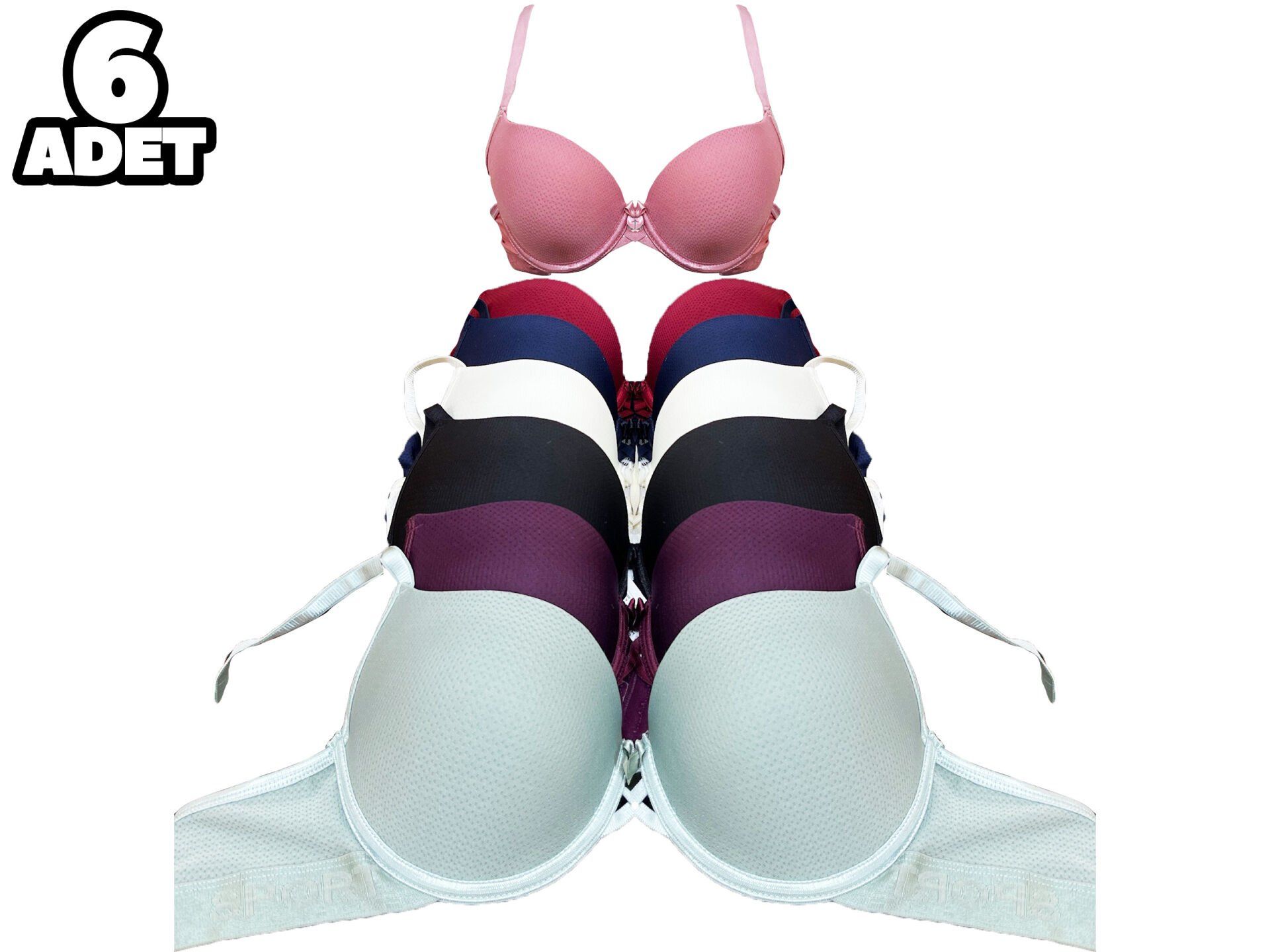 Aysemin 5082 B Cup Balenli Destekli Bayan Sütyen 6'lı