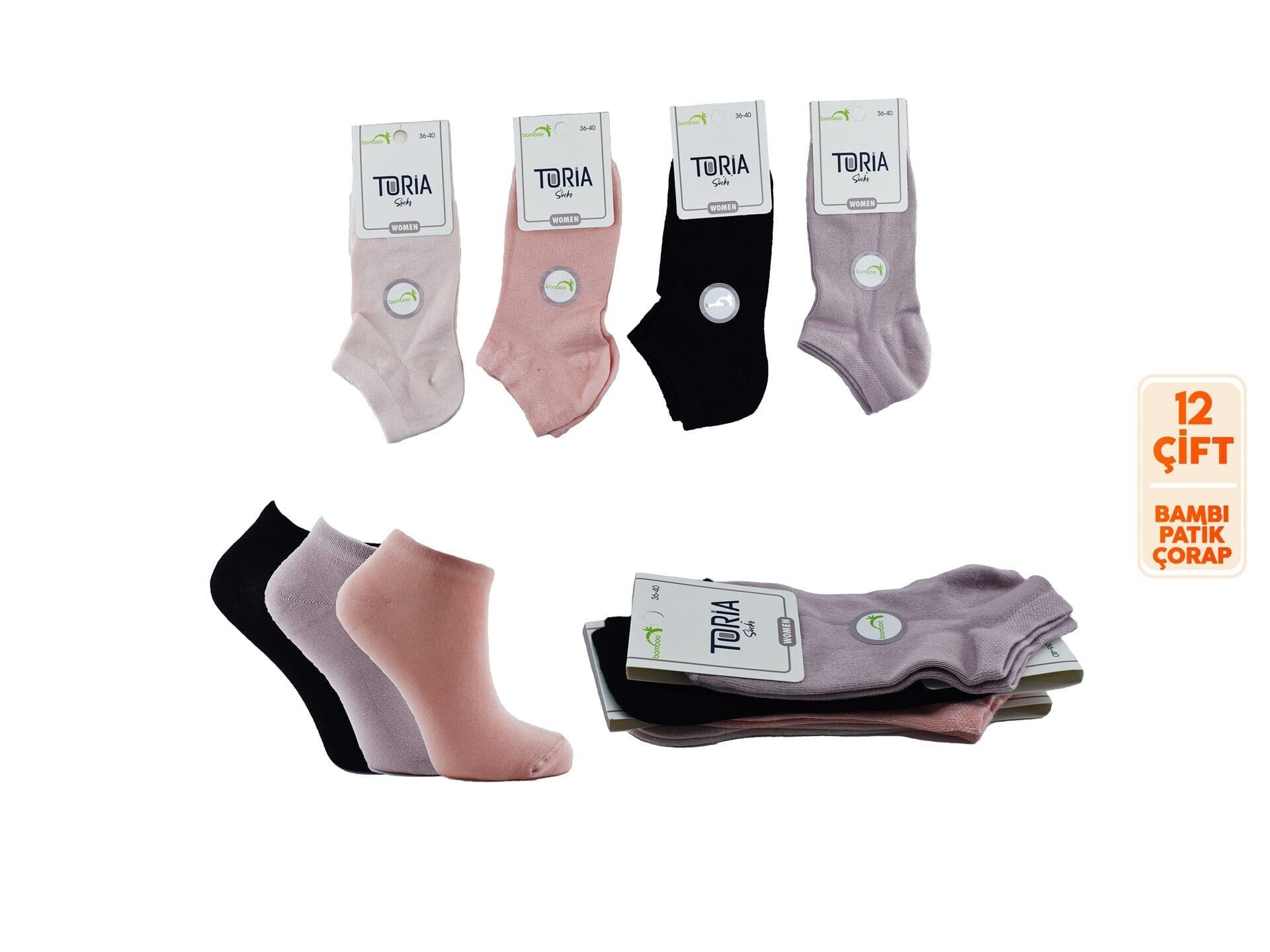 Toria B16 (36-40) Bayan Bambu Patik 12'li