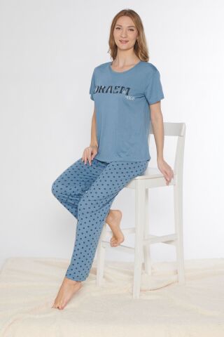 Alperi 780-63 (M-L-XL-XXL) Bayan Kısa Kollu Pijama Takım 4'lü