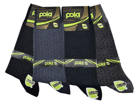 Pola 1510 Dört Mevsim Likralı Erkek Bambu Çorap 12'li
