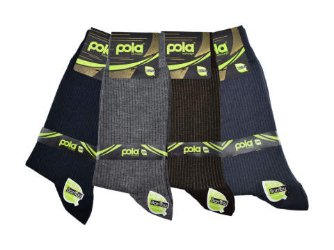 Pola 1508 Dört Mevsim Likralı Erkek Bambu Çorap 12'li