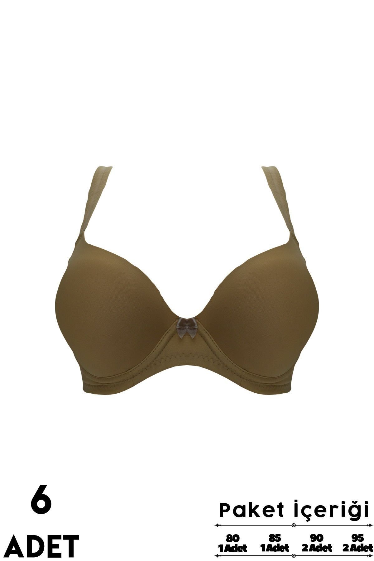 Liza 2420 Balenli Destekli Geniş Askılı Mikro Bayan Sütyen 6'lı