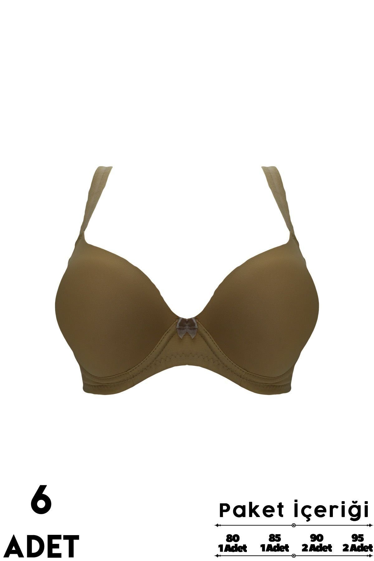 Liza 2420 Balenli Destekli Geniş Askılı Mikro Bayan Sütyen 6'lı