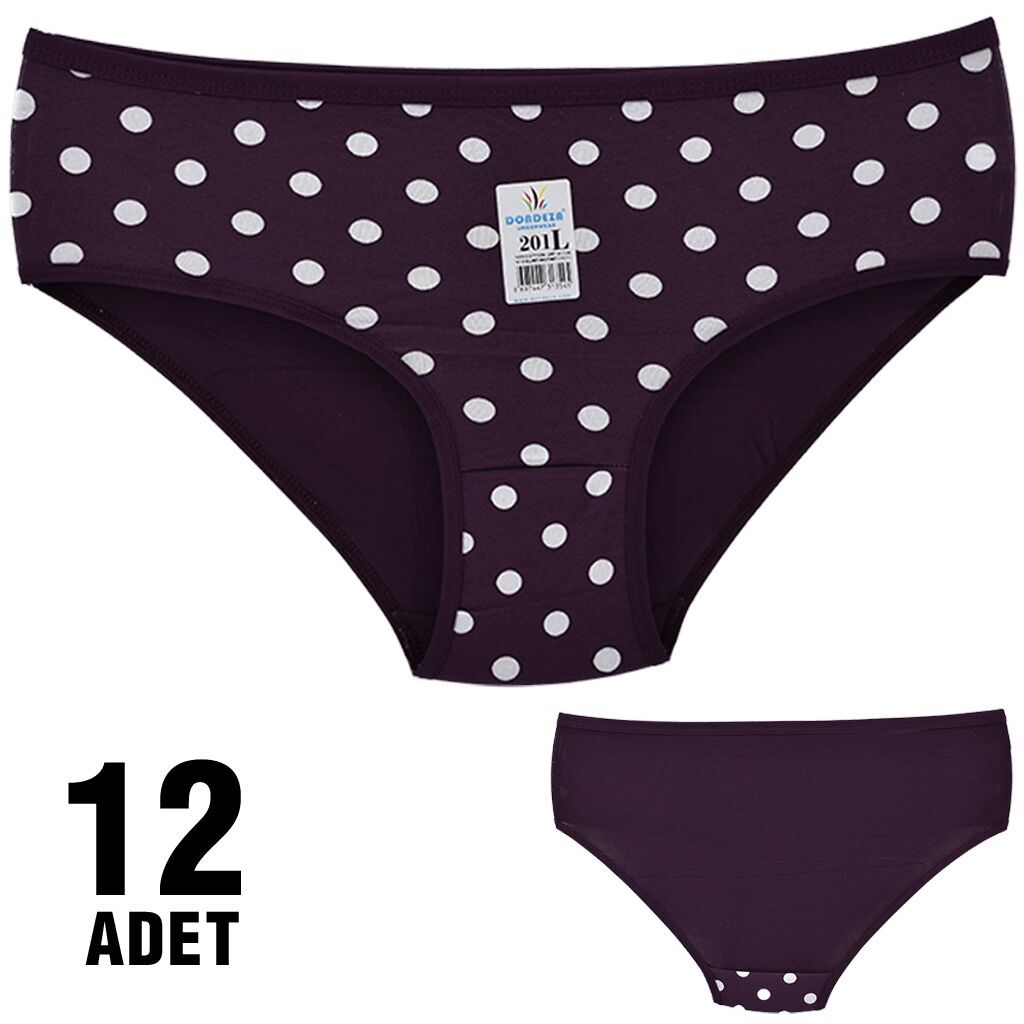 Dondeza 201-102 Desenli Bayan Ara Beden Külot 12'li