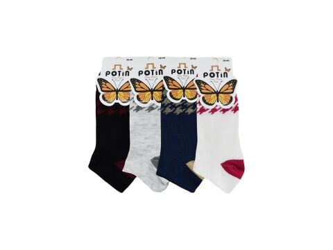 Potin 4-18 Penye Pamuklu Bayan Patik 12'li