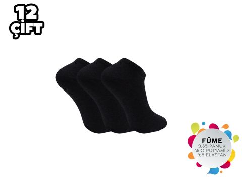 Esinti Düz Füme Bayan Penye Patik 12'li