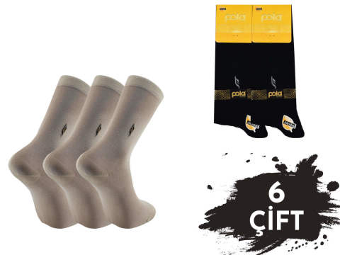 Pola 1416 Yazlık Likralı Erkek Modal Çorap 6'lı