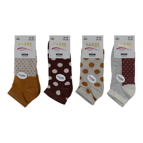 Vakre 9328-29 (36-40) Bayan Penye Patik Çorap 12'li