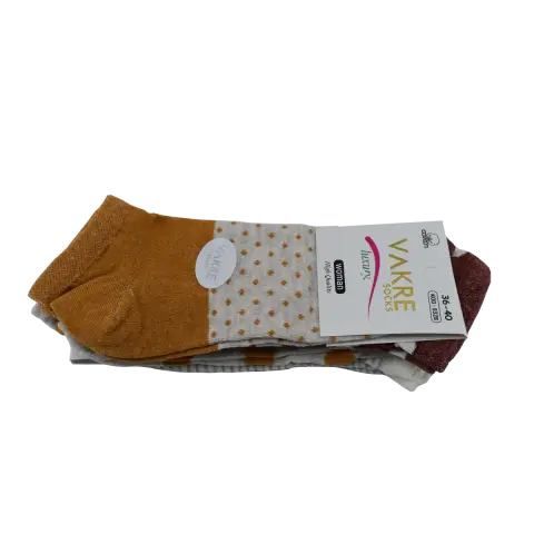 Vakre 9328-29 (36-40) Bayan Penye Patik Çorap 12'li
