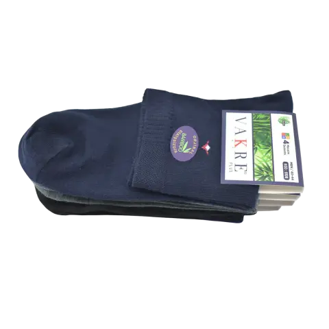 Vakre 9106-3 (40-44 NO) Dikişsiz Erkek Bambu Yarım Konç Çorap 12'li