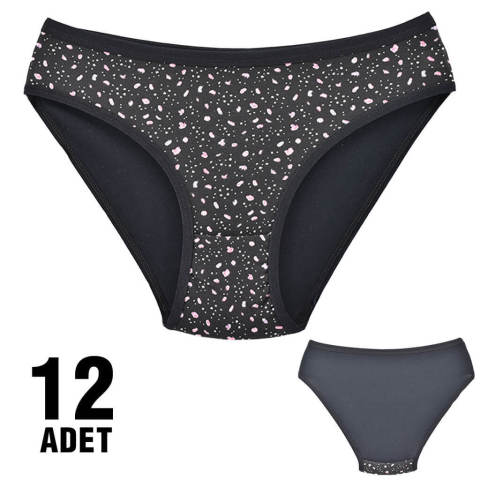 Dondeza 101-2 Desenli Bayan Bikini 12'li