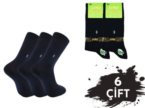 Pola 1406 Yazlık Likralı Erkek Bambu Çorap 6'lı