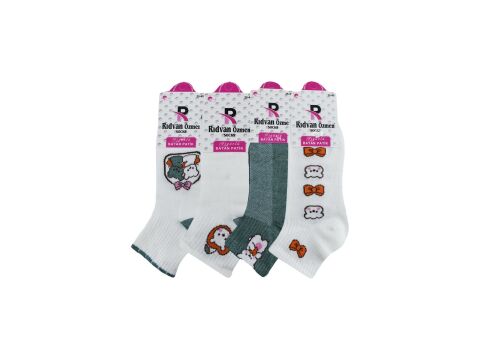 Pelin 12-7 Naturel Penye 3 Boyutlu Bayan Patik 12'li