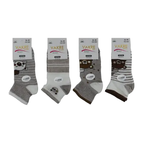 Vakre 9328-30 (36-40) Bayan Penye Patik Çorap 12'li