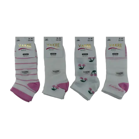 Vakre 9328-32 (36-40) Bayan Penye Patik Çorap 12'li