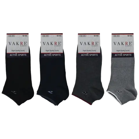 Vakre 9113-7 (41-44 NO) Erkek Penye Likralı Patik Çorap 12'li
