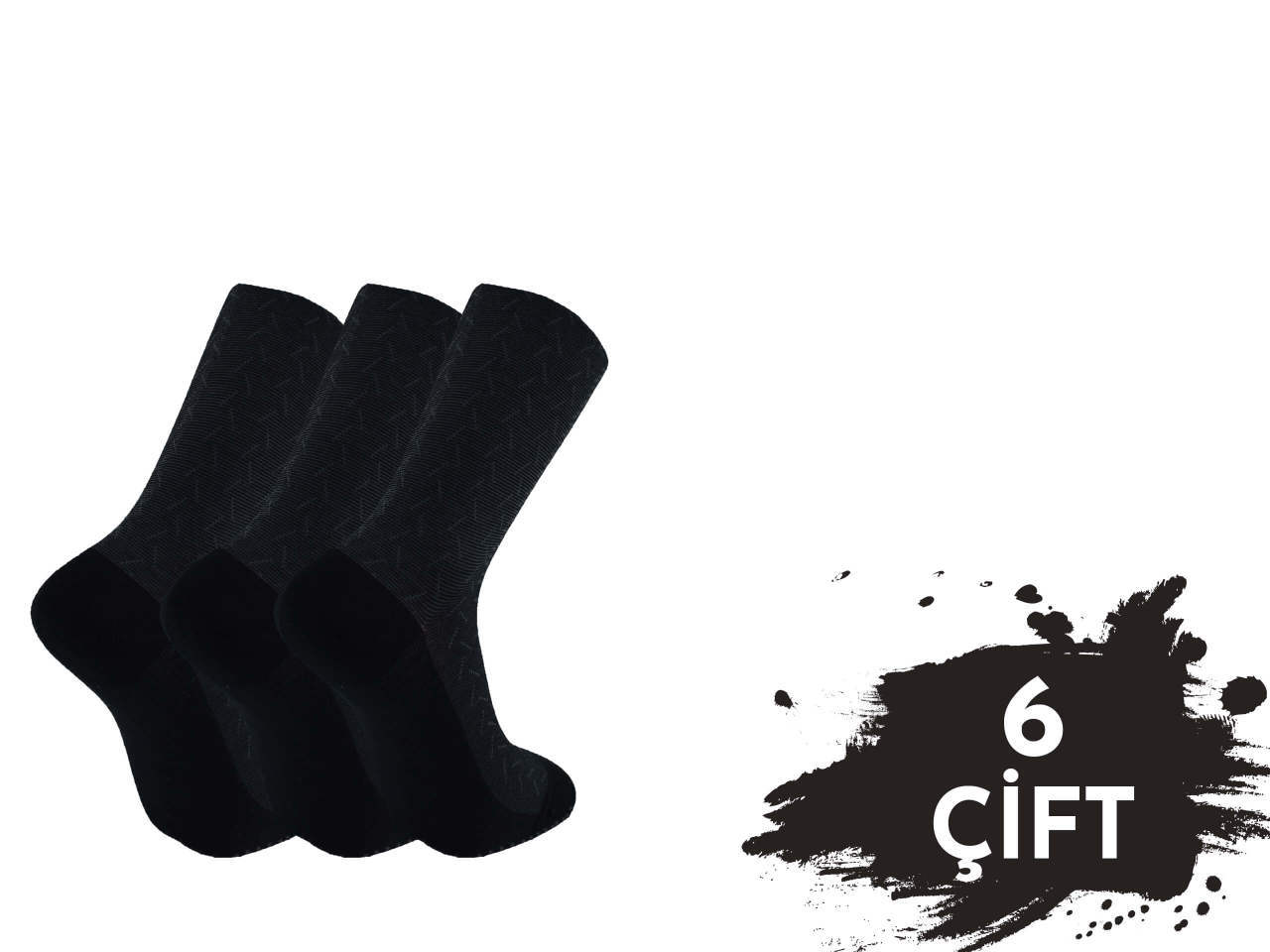 Pola 1260 Dört Mevsim Likralı Erkek Bambu Çorap 6'lı