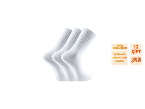 Esinti 23-4 Erkek Spor Tenis Çorap 12'li