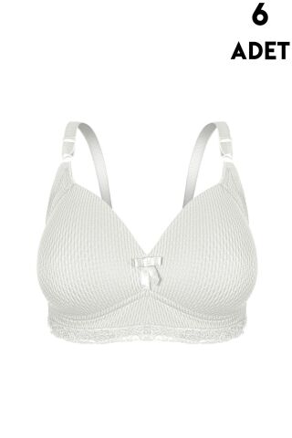 Aysemin 5081 C Cup Balensiz Desteksiz Bayan Sütyen 6'lı
