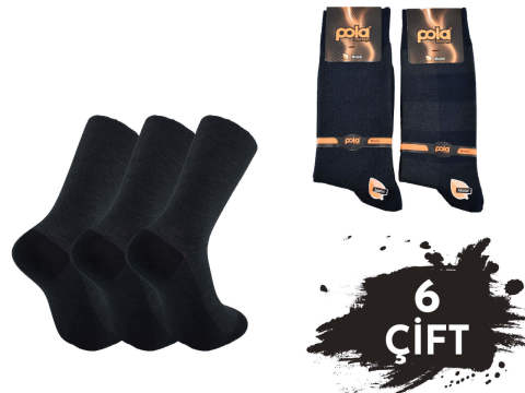Pola 1249 Dört Mevsim Likralı Erkek Modal Çorap 6'lı