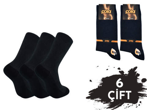 Pola 1245 Dört Mevsim Likralı Erkek Modal Çorap 6'lı