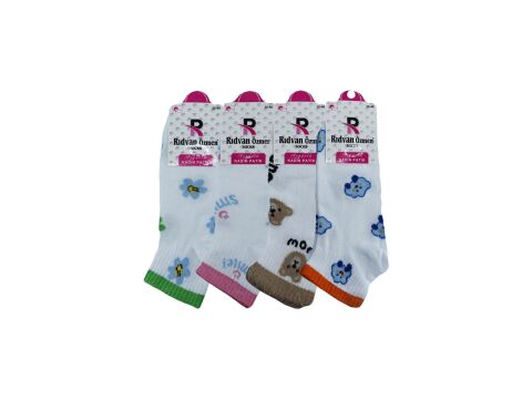 Pelin 12-24 Naturel Penye Parfümlü 3 Boyutlu Bayan Patik 12'li