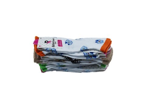 Pelin 12-24 Naturel Penye Parfümlü 3 Boyutlu Bayan Patik 12'li
