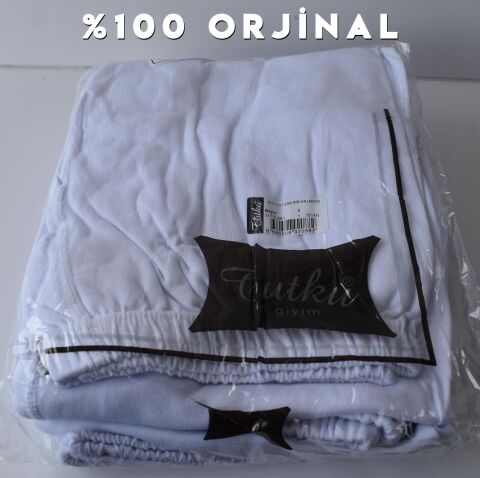 Tutku 0111 Erkek Beyaz Ribana Paçalı Arjantin 6'lı