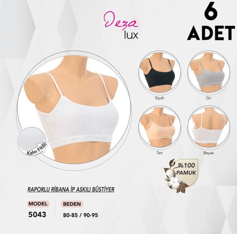 Dondeza 5043 Raporlu İp Askılı Pedli Bayan Bustiyer 6'lı