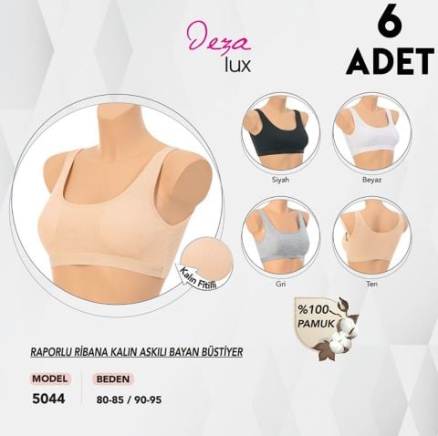 Dondeza 5044 Raporlu Kalın Askılı Pedli Bayan Bustiyer 6'lı