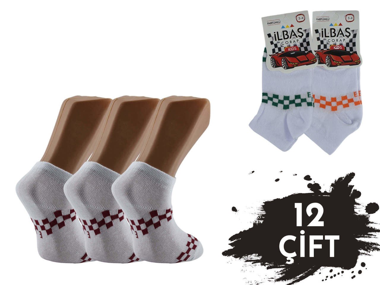 İlbaş Kız Erkek Çocuk Patik Çorap 12'li