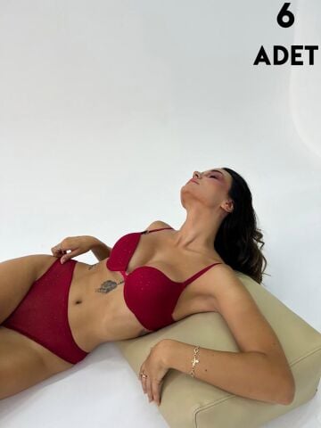 Cansoy 640 Taş Baskılı Takım Balenli Destekli Sütyen Takım 6'lı